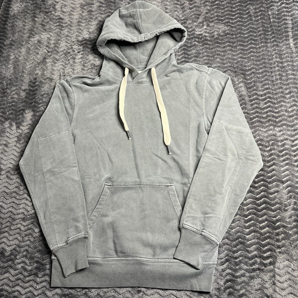 Buck Mason Hoodie Sweatshirt Mens size XS Gray Pullover Pocket Knit